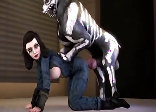Amazing fuck movie showing Elizabeth from Bioshock fucking a dog