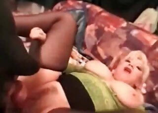 Bitch moans while enduring penetration by a dog's hard shaft