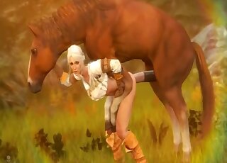 Roach uses its colossal cock to fuck Ciri's overflowing pussy