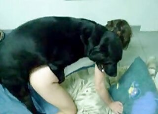 Hardcore zoo porn with a black dog and skinny, horny bitch