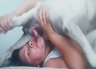 Terrific oral and vaginal domination with horny lady dressed in white