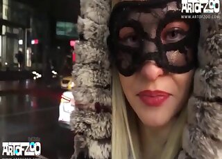 Skinny babe petting her pussy prior to enjoying doggystyle loving