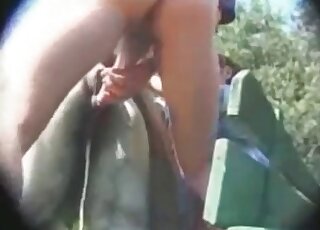 Meaty ass zoophile screwing a white beast from behind to orgasms