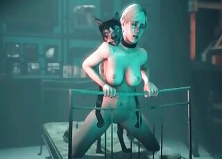 Kinky anime sex doll banged from behind by a super horny beast