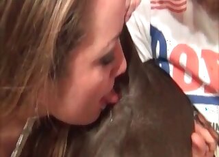 MILF jerks off her canine’s dick before enjoying it to the maximum