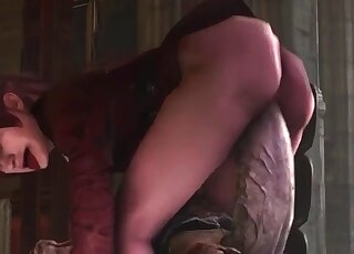 Anime MILF takes an awesome ride on cock of a cartoon beast