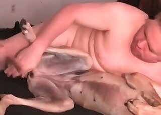 Zoo sex obsessed zoophile gives his dog some licking and pounding