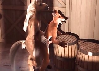 Horny beasts fuck one another like hell in a hot zoo porn cartoon