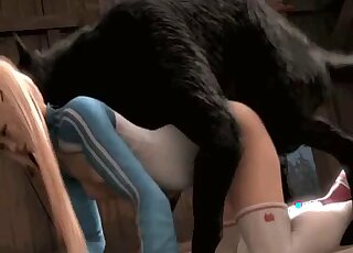 Passionate doggystyle dog fuck with a pigtailed hottie that cums