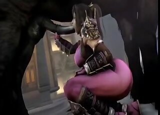 Hot 3D bestiality scene showing the hotness of horse cocks and BJs